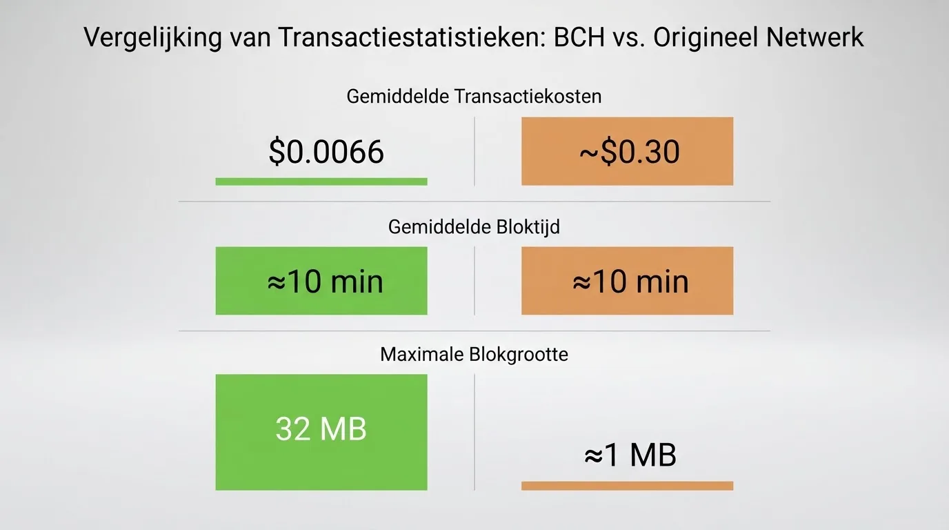 Vergelijking van transactiekosten en bevestigingstijd tussen Bitcoin Cash en Bitcoin