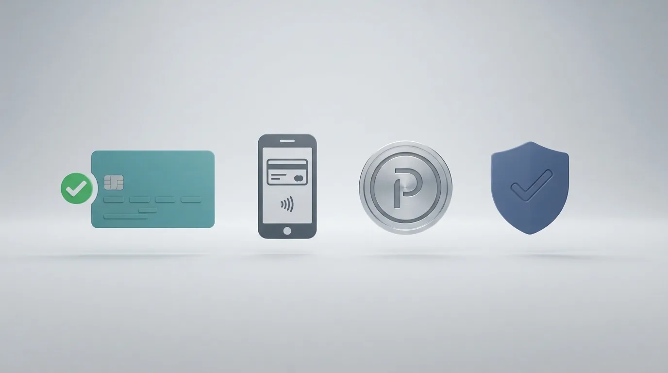 De betaalmethoden iDEAL, Trustly, PayPal en creditcard op een rij, met een groen vinkje bij iDEAL als snelste optie