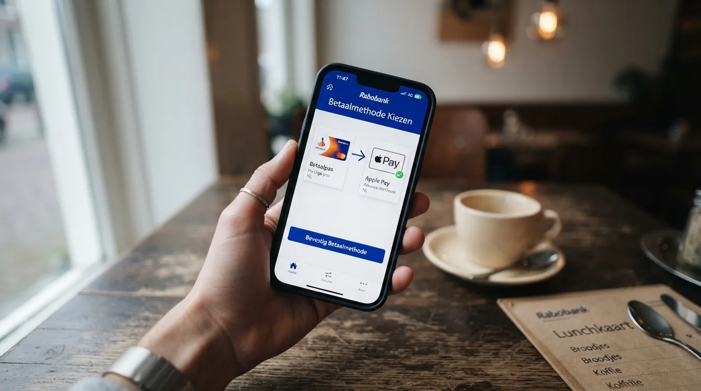 Een mobiele bankapp die de overgang van iDEAL naar Wero toont bij een online aankoop
