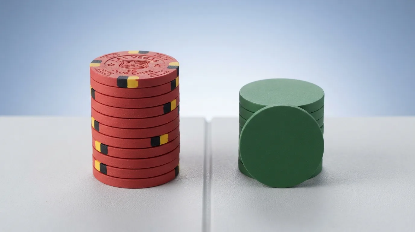 Twee kolommen: links casino's met een Ksa-vergunning, rechts offshore casino's zonder