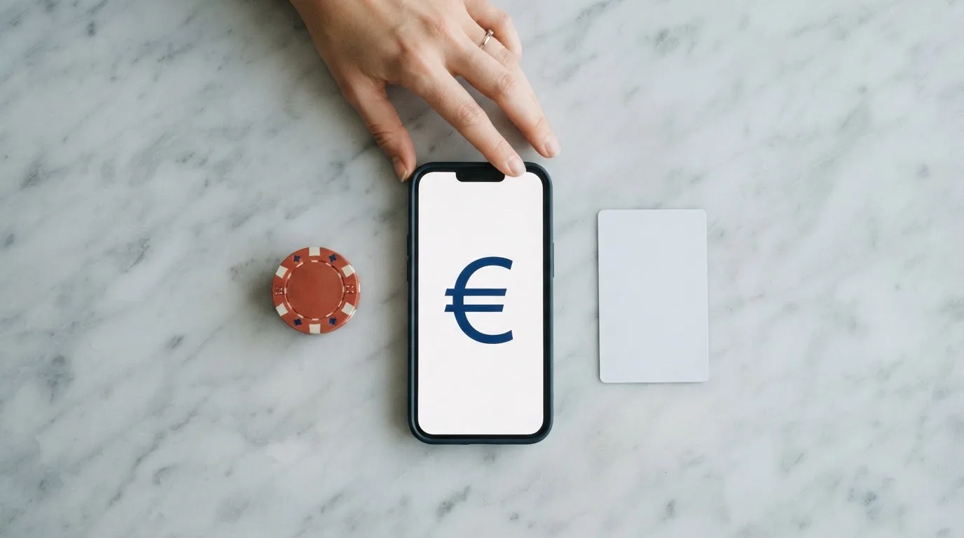 Een MiFinity-transactie van bank naar wallet naar casino, met bedragen in euro's
