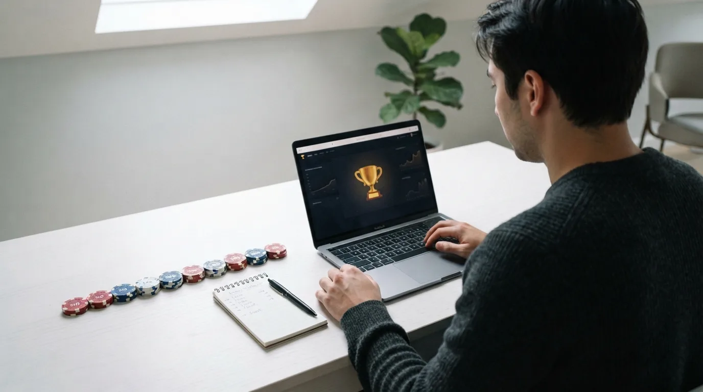 Een ranglijst van tien Nederlandse online casino's op een laptopschema