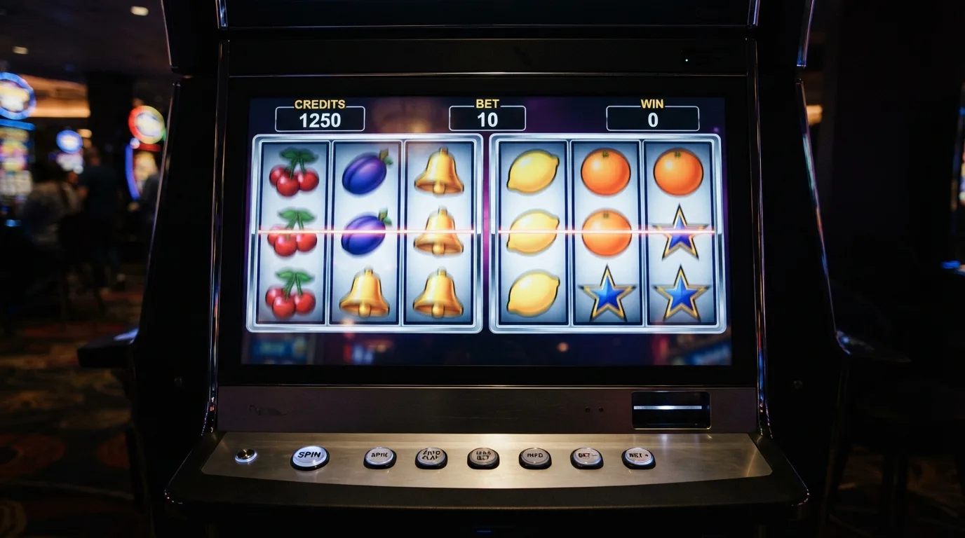 Twee 3×3-rollenblokken naast elkaar op één speelscherm van Club 2000 Deluxe.